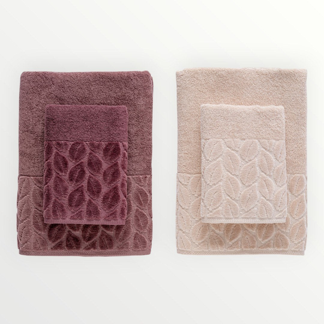 HAZAL Banyo Takımı — Bej - Mürdüm (2)